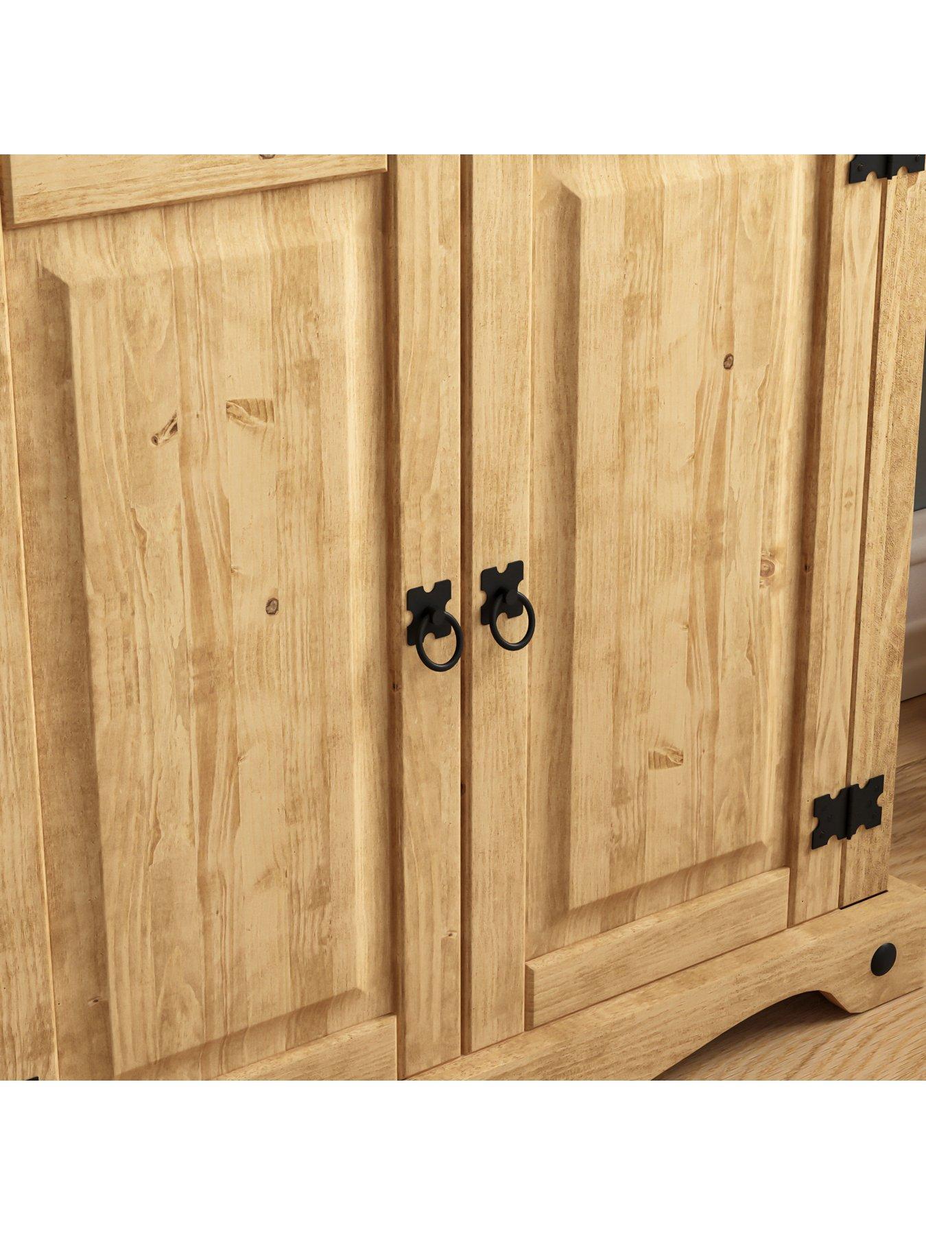  image of vida-designs-corona-solid-pine-2-door-bookcase