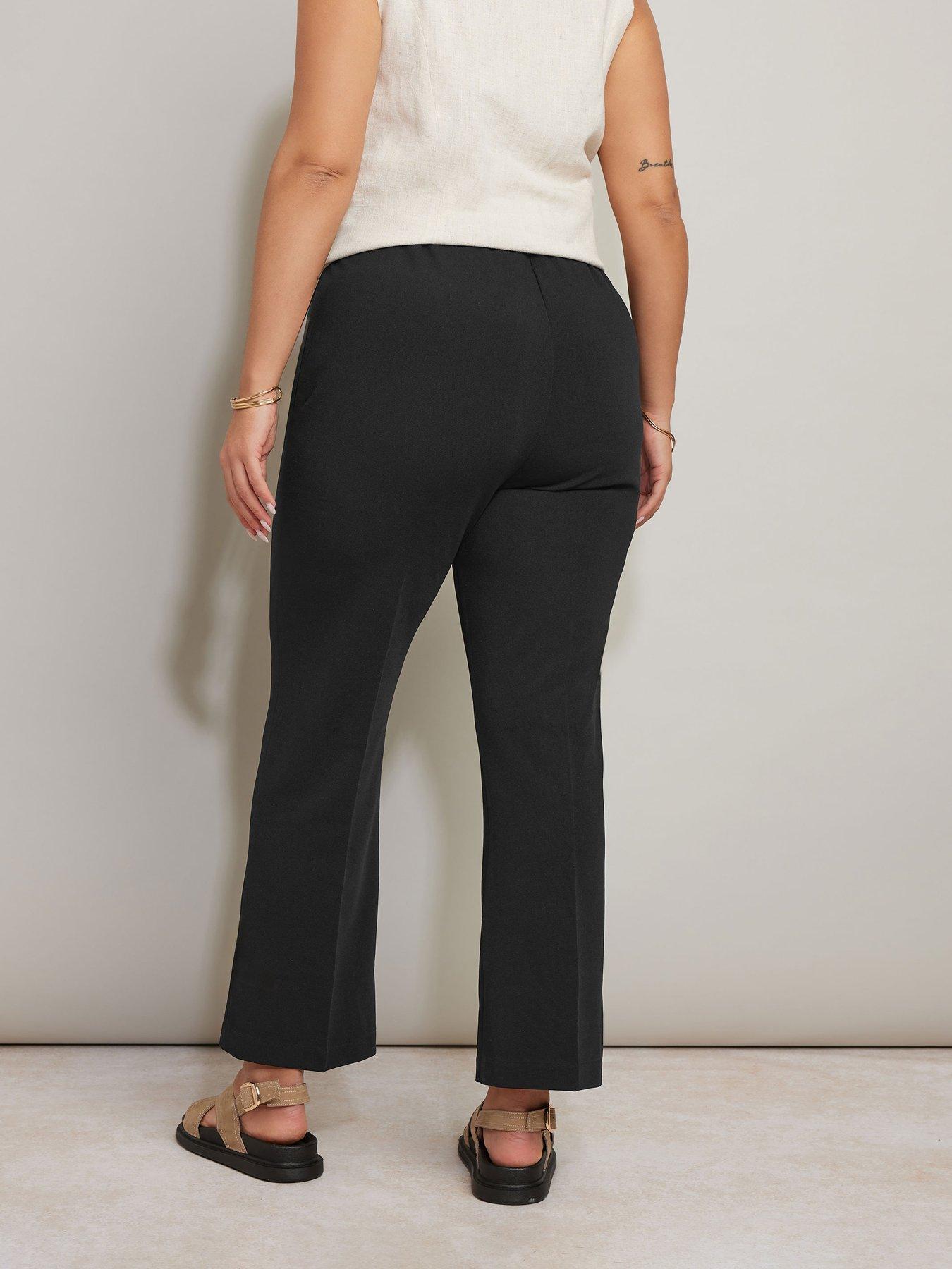  image of yours-bootcut-32-ponte-rib-trouser-black