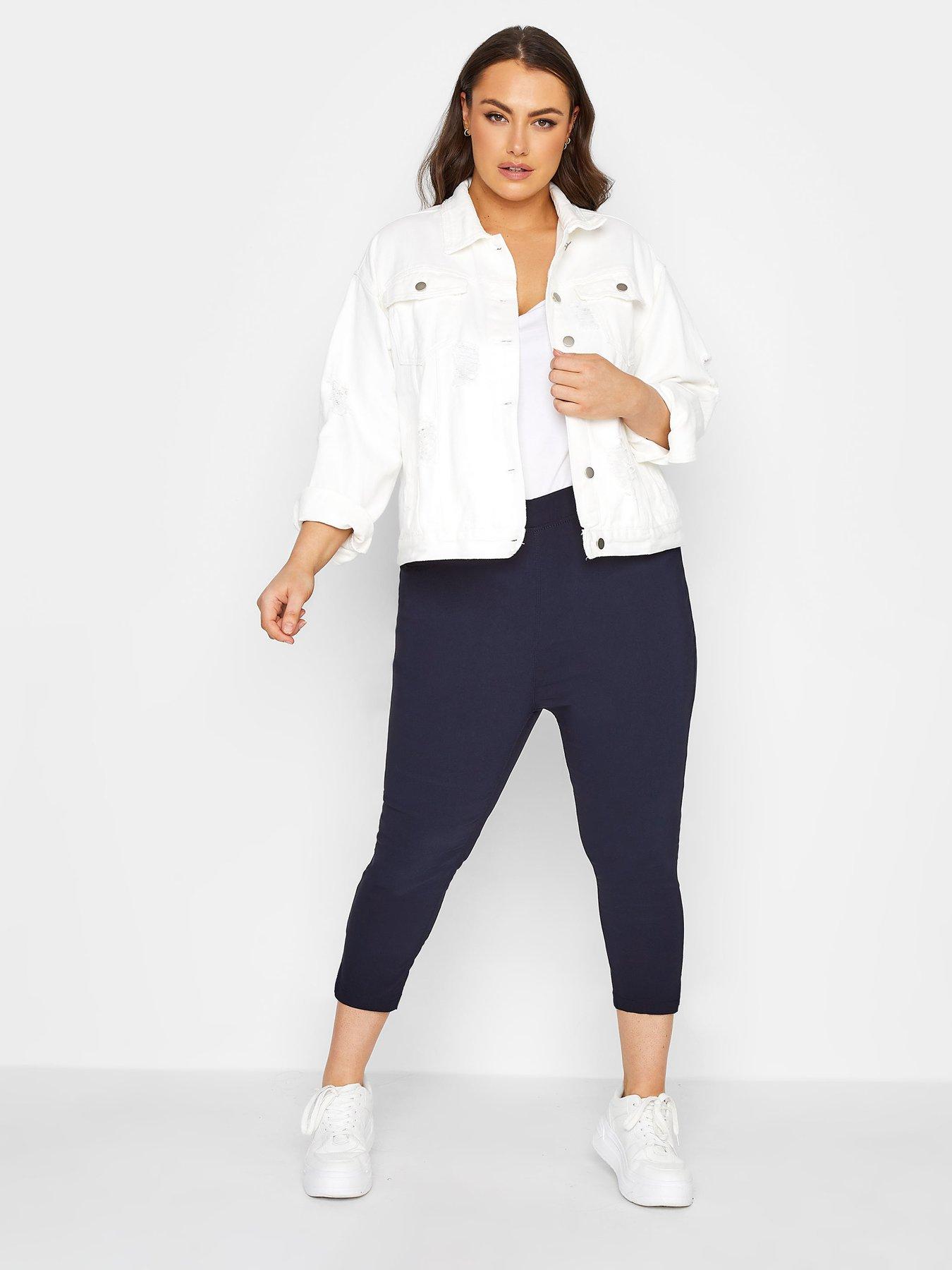 Image 2 of 2 of Yours Bengaline Crop Trouser - Navy