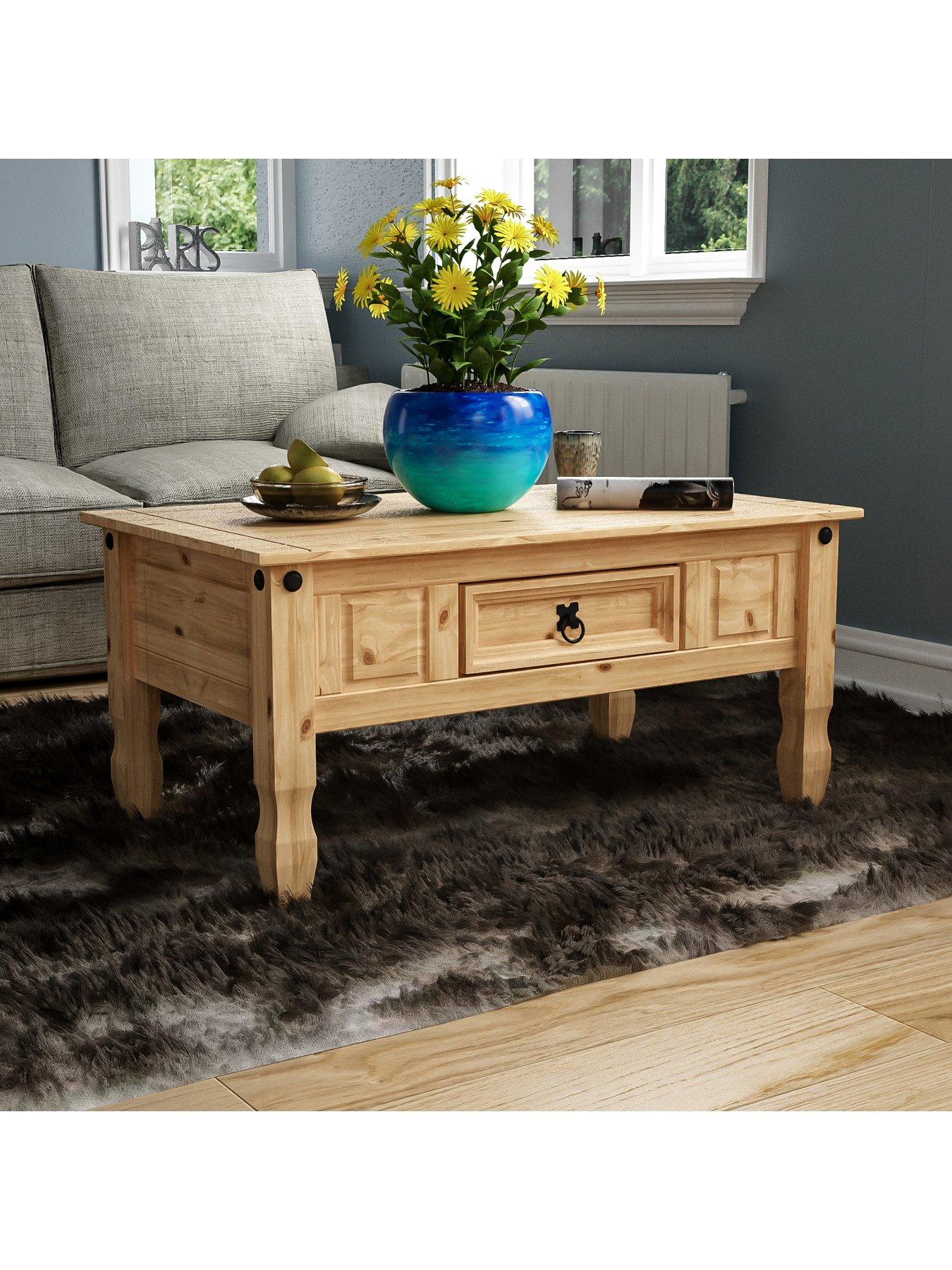 Image 1 of 5 of Vida Designs Corona Solid Pine 1 Drawer Coffee Table