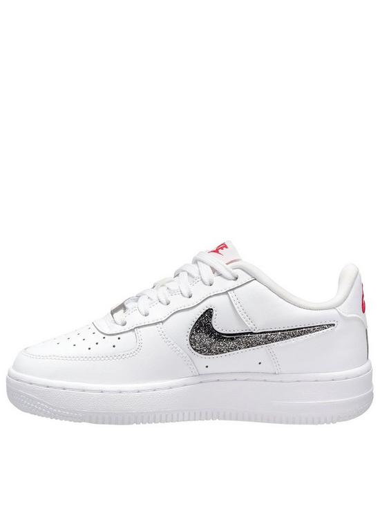 front image of nike-air-force-1-junior-trainer-white