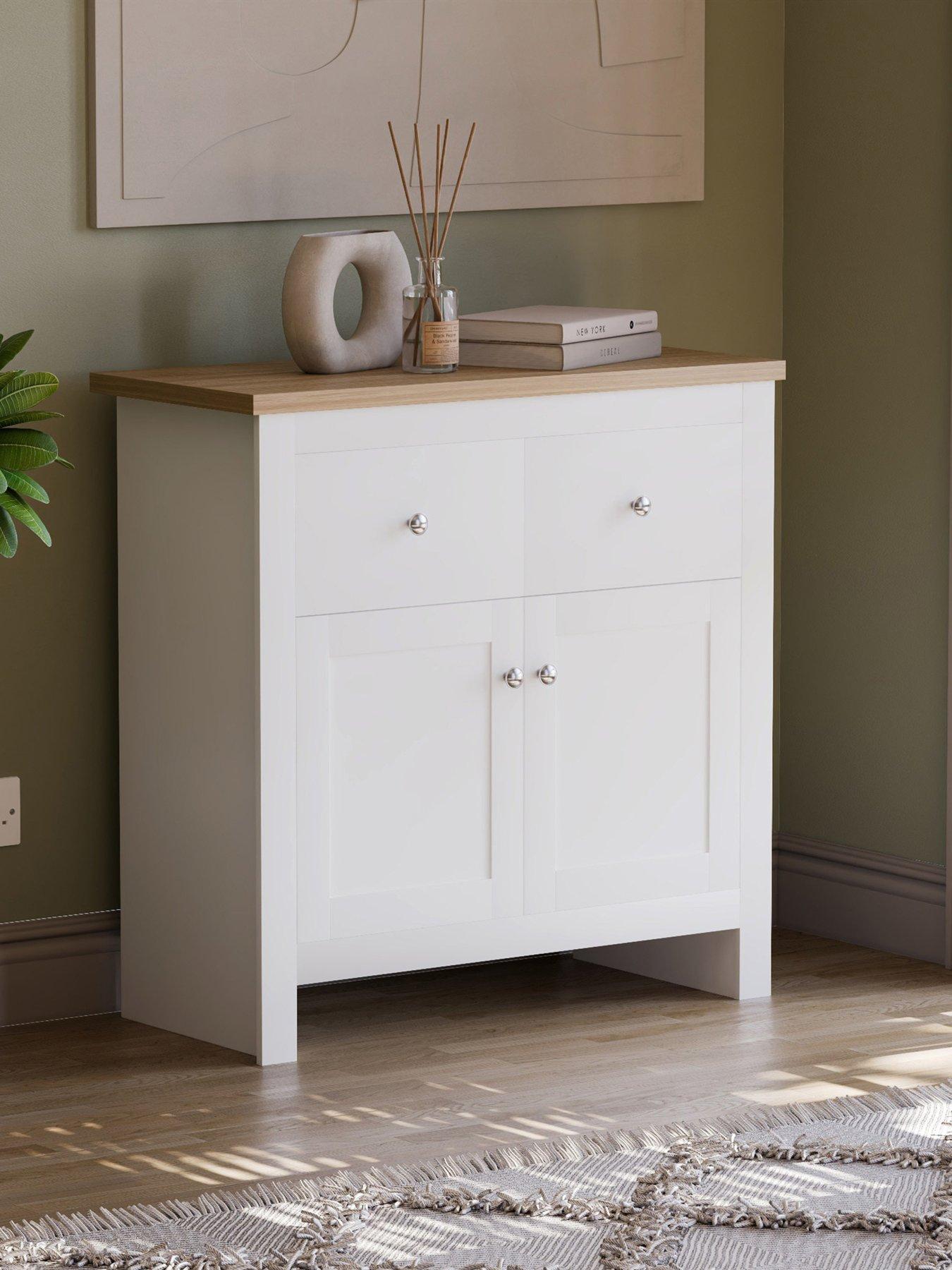 front image of vida-designs-arlington-2-drawer-2-door-compact-sideboard-white