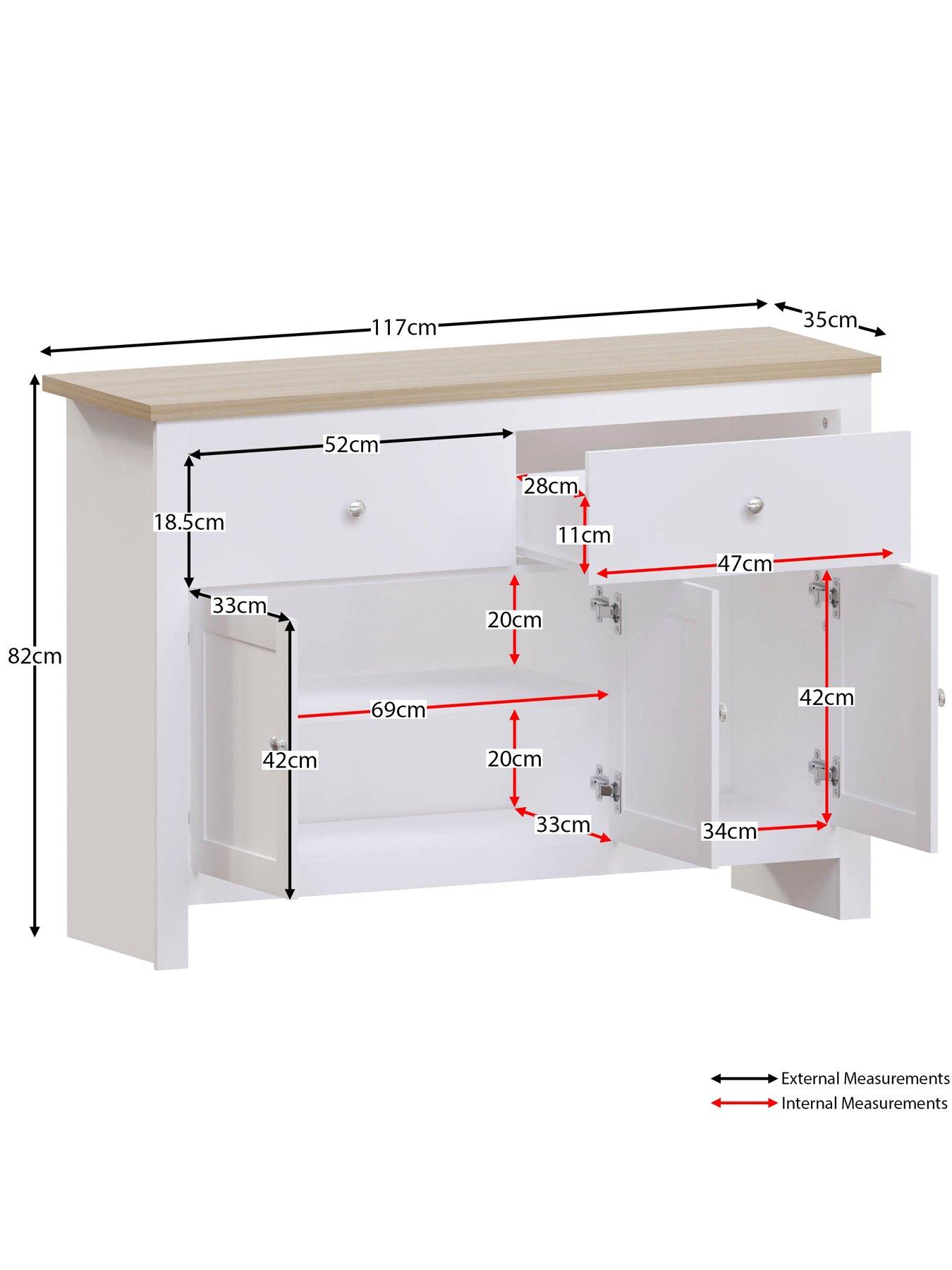 Image 6 of 6 of Vida Designs Arlington 2 Drawer, 3 Door Sideboard - White