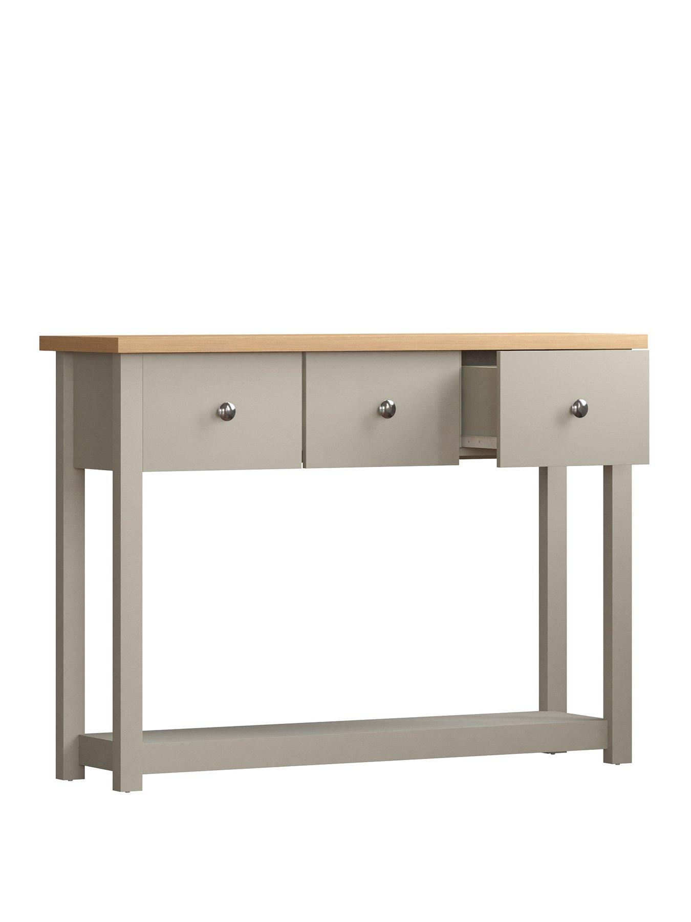 stillFront image of vida-designs-arlington-3-drawer-console-table