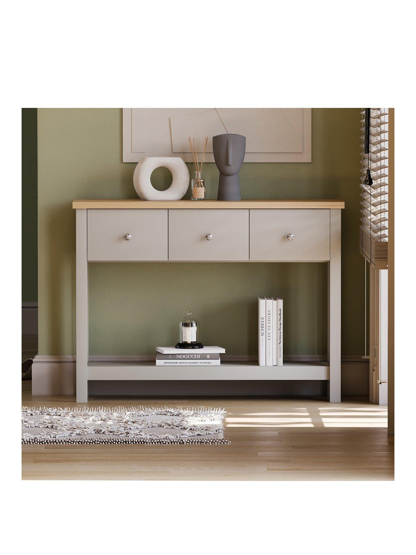  image of vida-designs-arlington-3-drawer-console-table