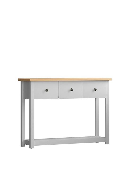 front image of vida-designs-arlington-3-drawer-console-table