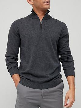 jack-jones-half-zip-knitted-jumper-grey-melange
