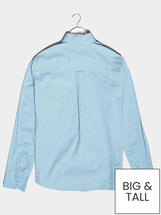 stillFront image of badrhino-essential-long-sleeve-oxford-shirt-blue