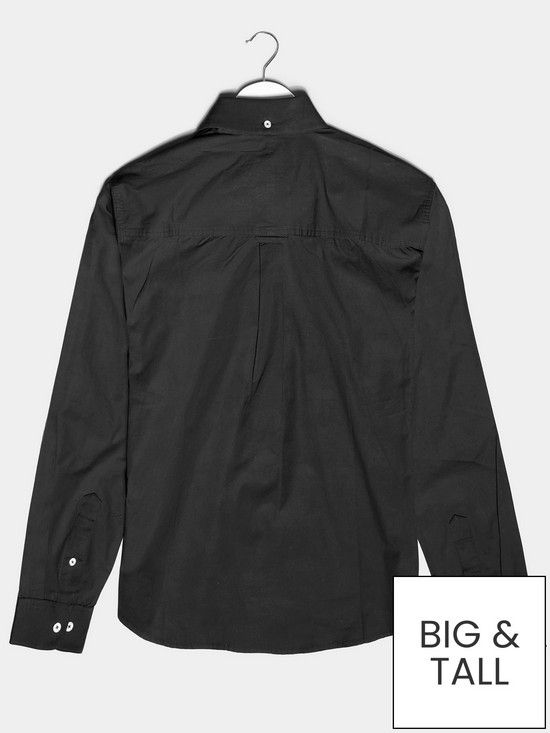 stillFront image of badrhino-essential-long-sleeve-poplin-shirt-black