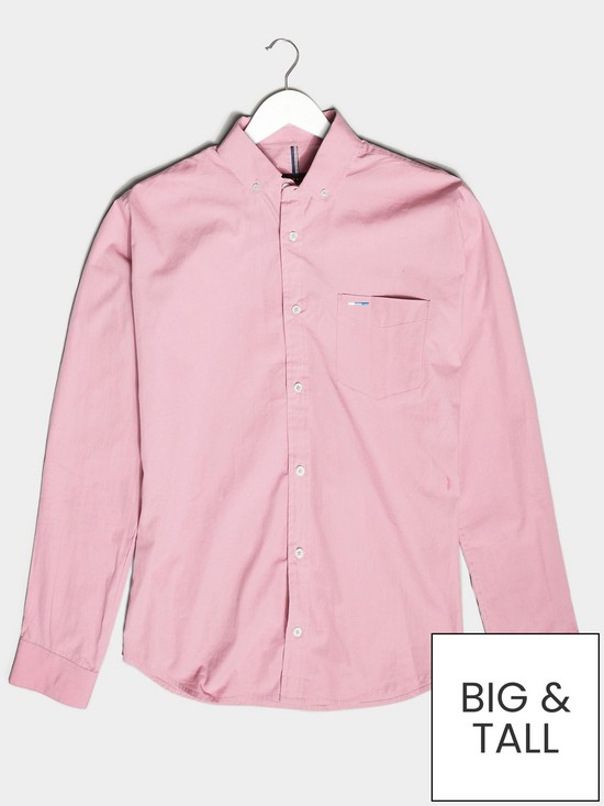 stillFront image of badrhino-essential-long-sleeve-poplin-shirt-pink