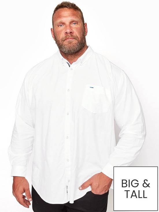 front image of badrhino-essential-long-sleeve-poplin-shirt-white