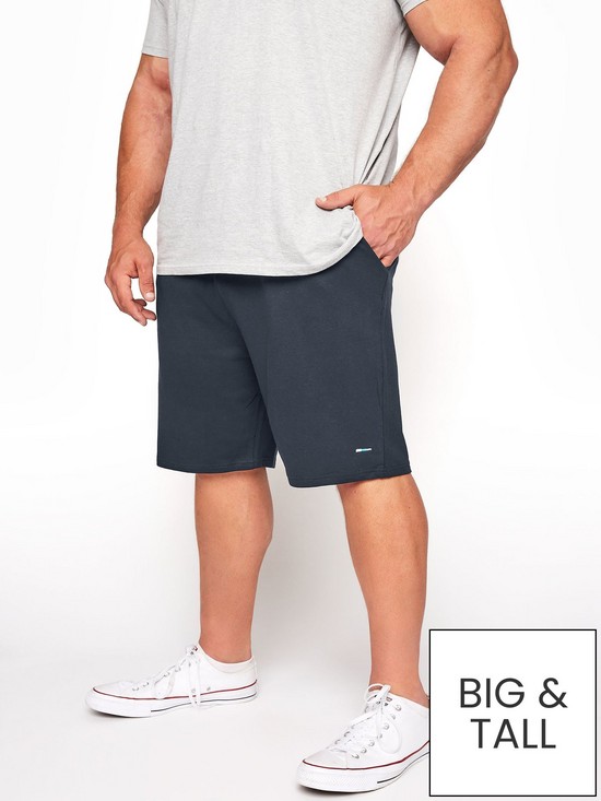 front image of badrhino-essential-jersey-sweat-shorts-navy