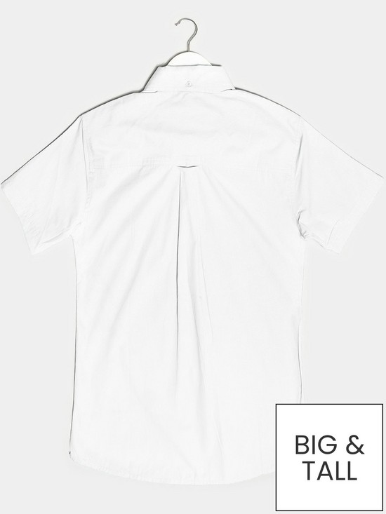 stillFront image of badrhino-essential-short-sleeve-oxford-shirt-white