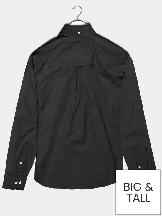 stillFront image of badrhino-essential-long-sleeve-oxford-shirt-black