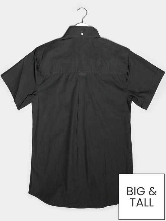stillFront image of badrhino-essential-short-sleeve-poplin-shirt-black