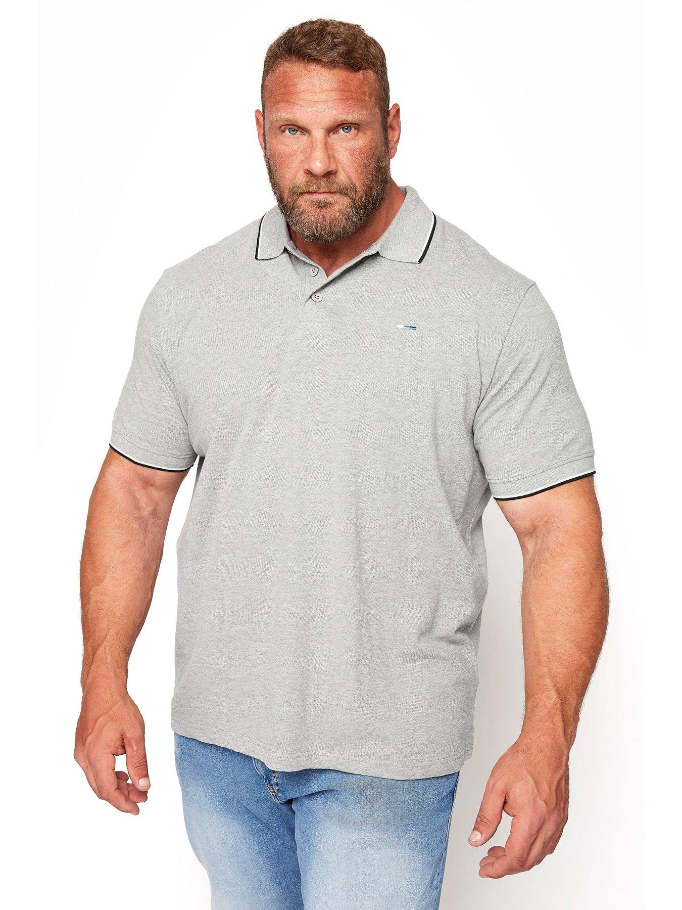 BadRhino Essential Tipping Short Sleeve Polo Shirt - Grey