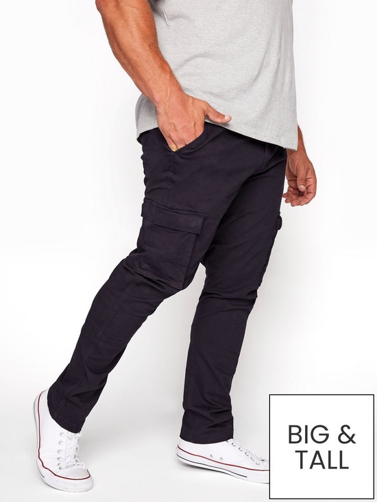 front image of badrhino-essential-cargo-trousers-navy