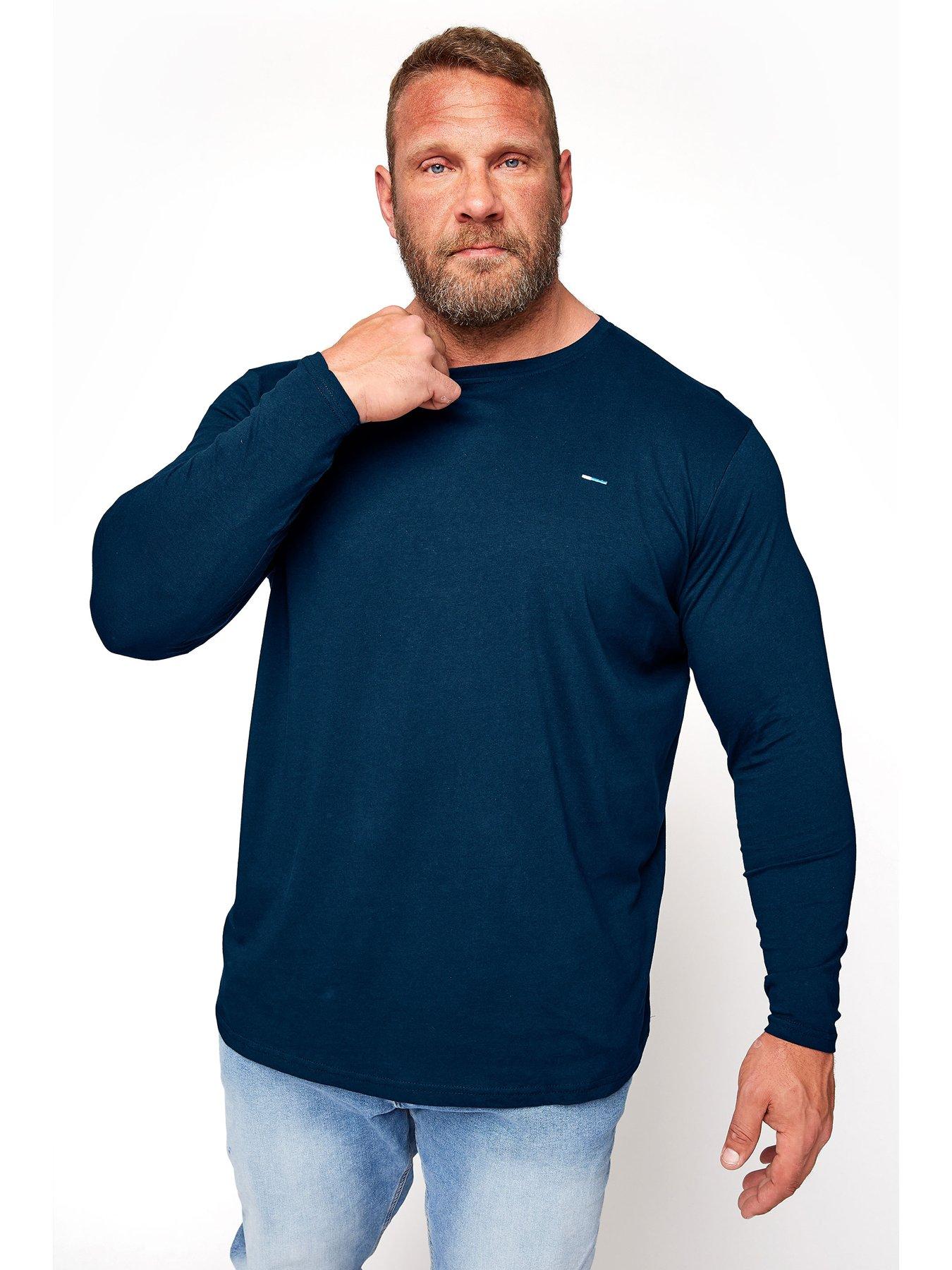 undefined Essential Plain Long Sleeve T-Shirt - Navy