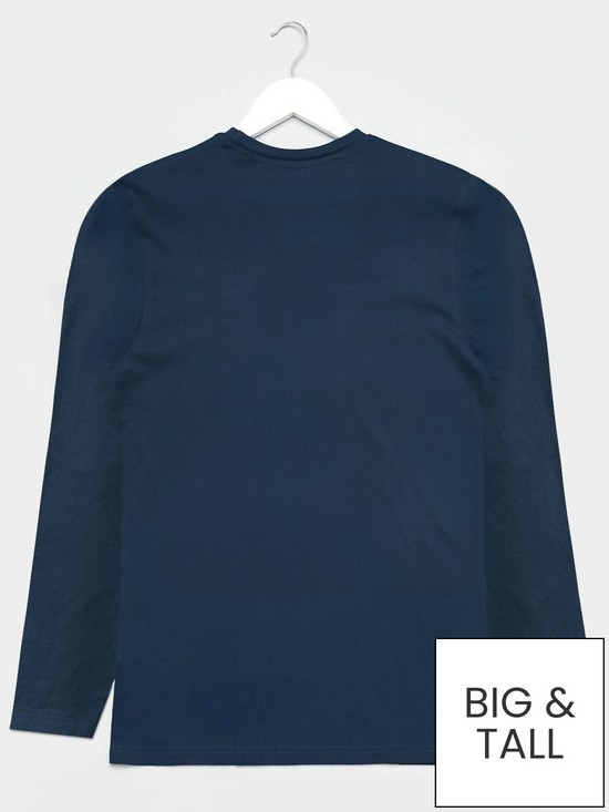 stillFront image of badrhino-essential-plain-long-sleeve-t-shirt-navy