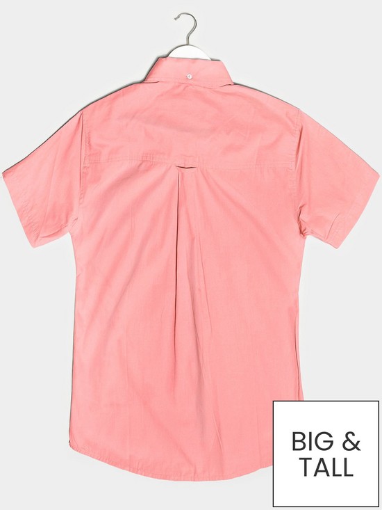 stillFront image of badrhino-essential-short-sleeve-oxford-shirt-pinknbsp
