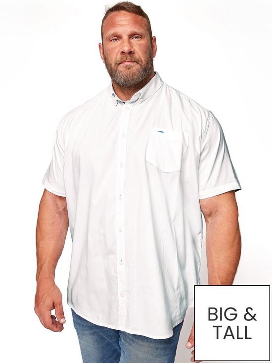 front image of badrhino-essential-short-sleeve-poplin-shirt-whitenbsp