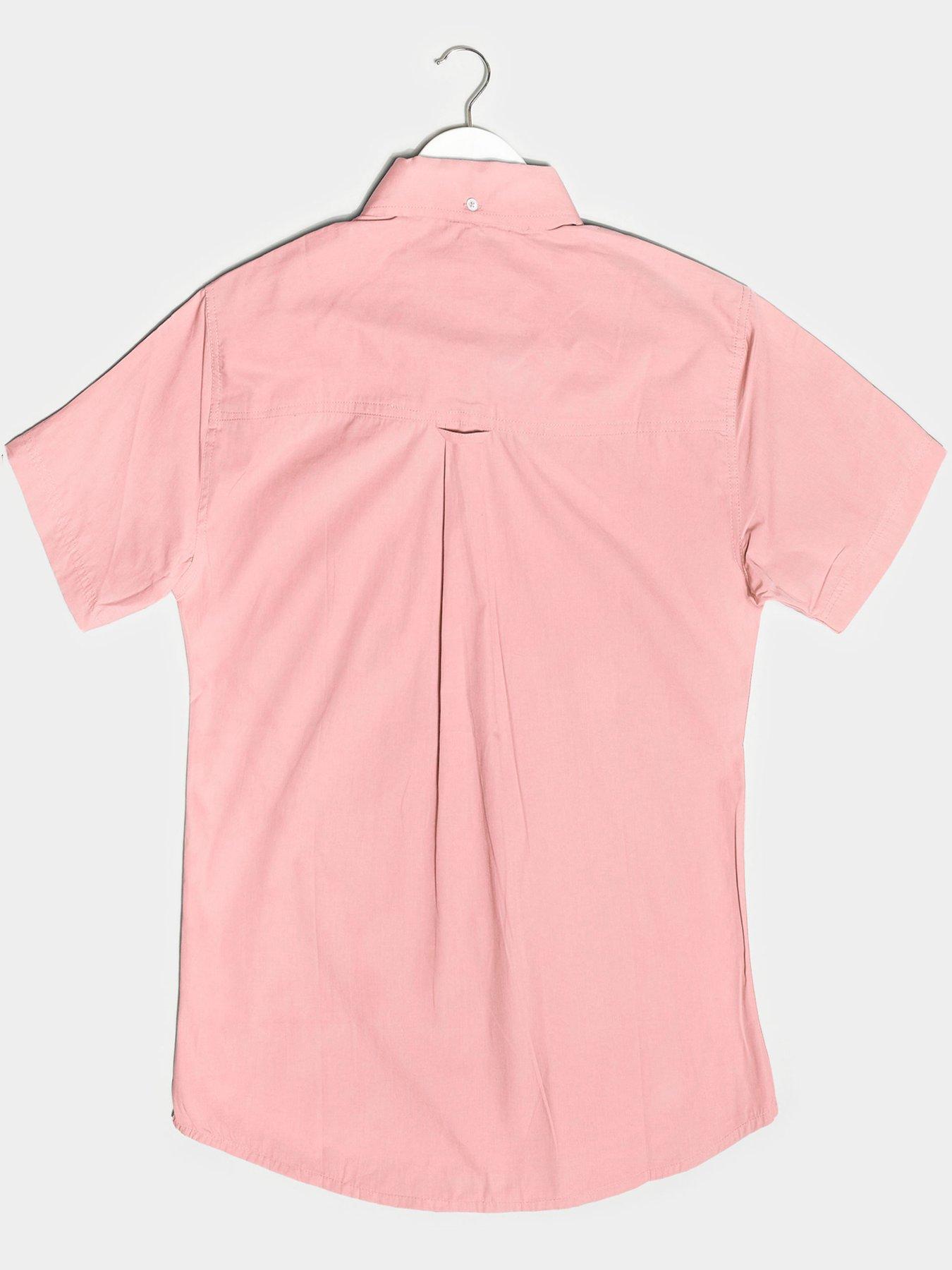 stillFront image of badrhino-essential-short-sleeve-poplin-shirt-pink