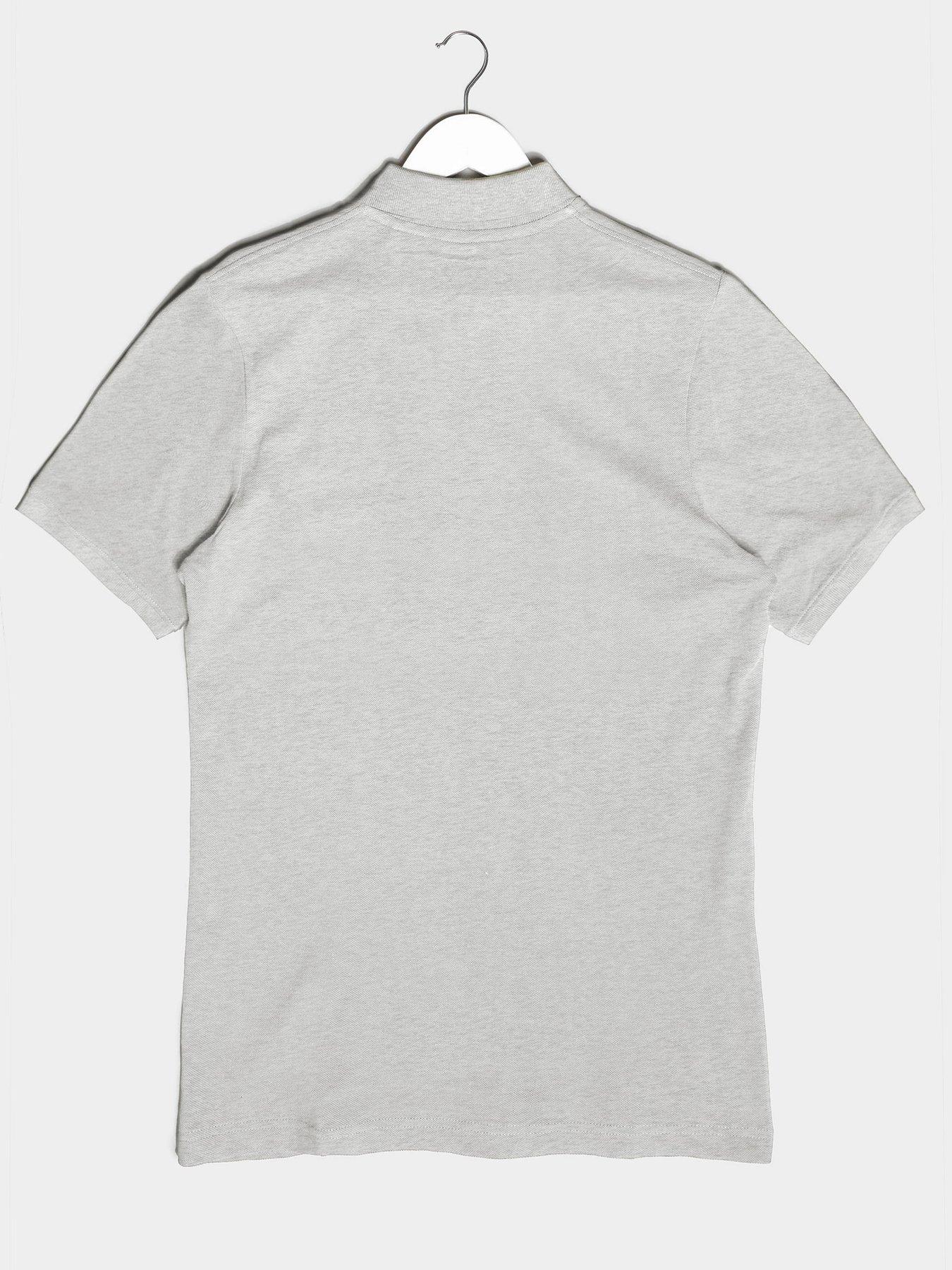  image of badrhino-essential-short-sleeve-plain-polo-shirt-marl-grey