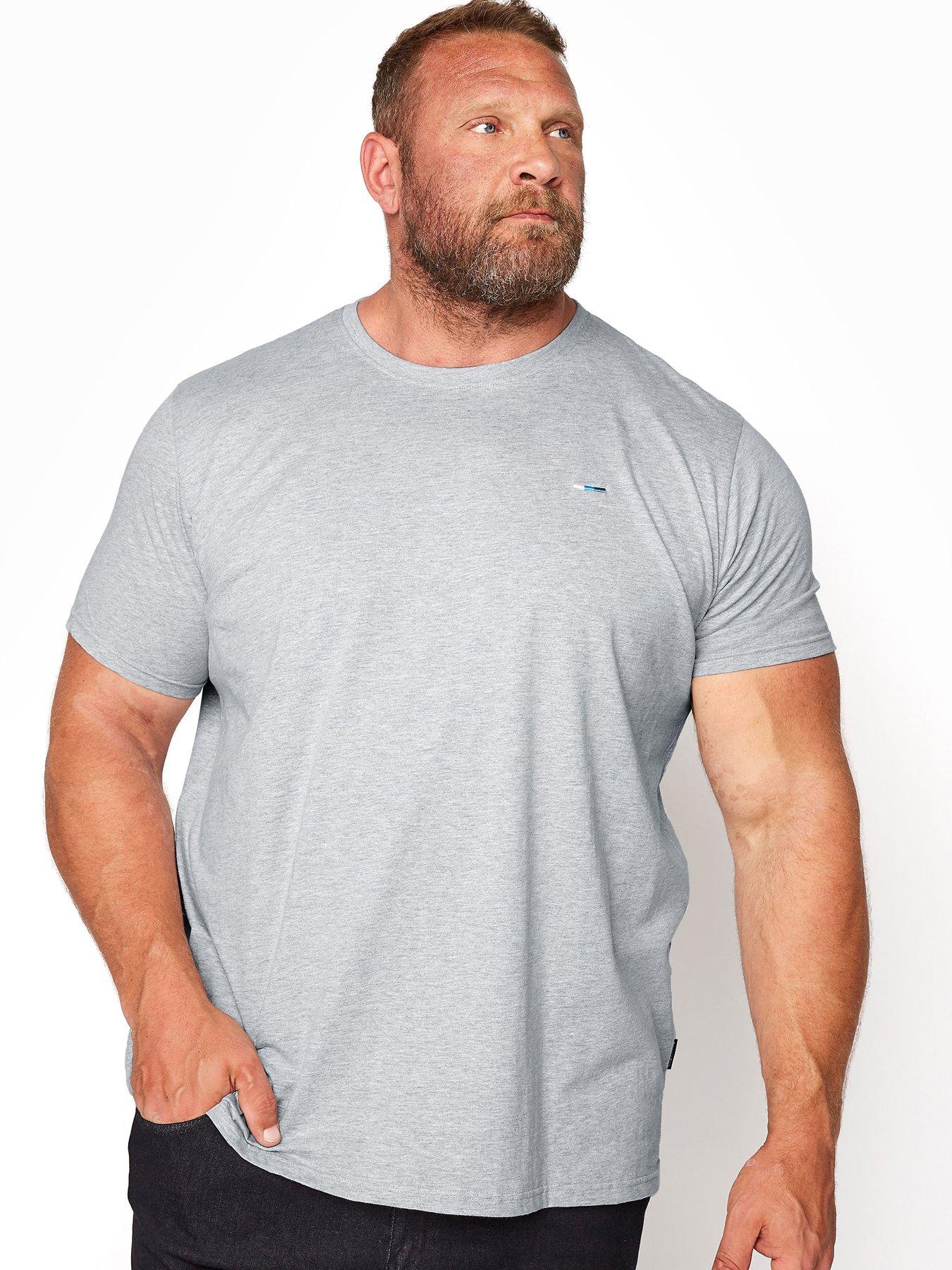  image of badrhino-essential-short-sleeve-plain-t-shirt-grey