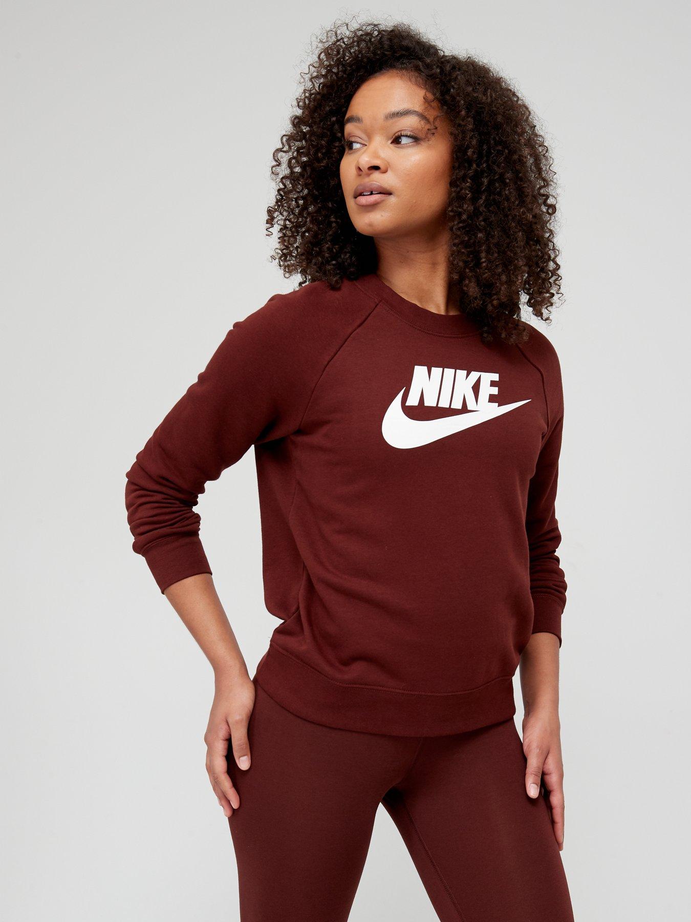 burgundy nike sweatshirt womens