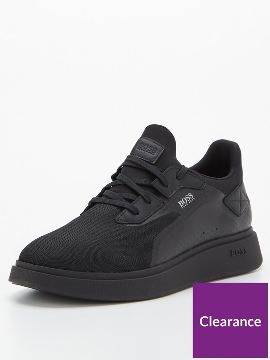 front image of boss-bulton-runner-mix-trainers-black