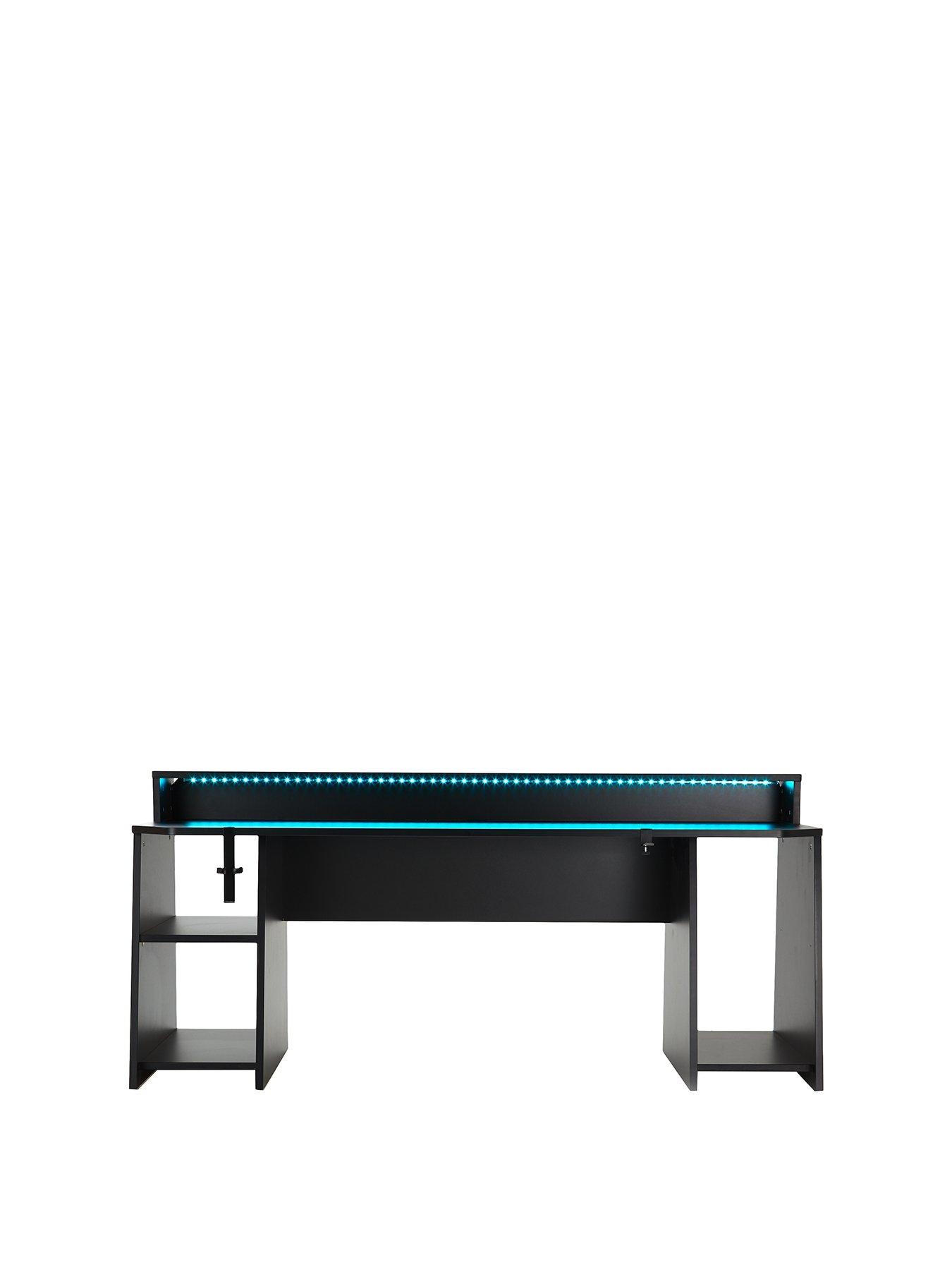 front image of very-home-tezaur-gaming-desk-with-colour-changing-lighting