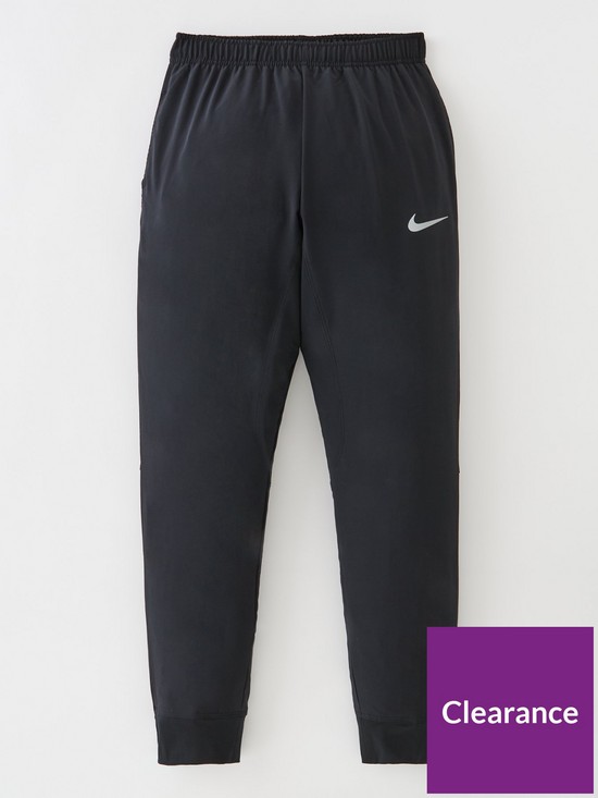 front image of nike-dri-fit-woven-jogger-black