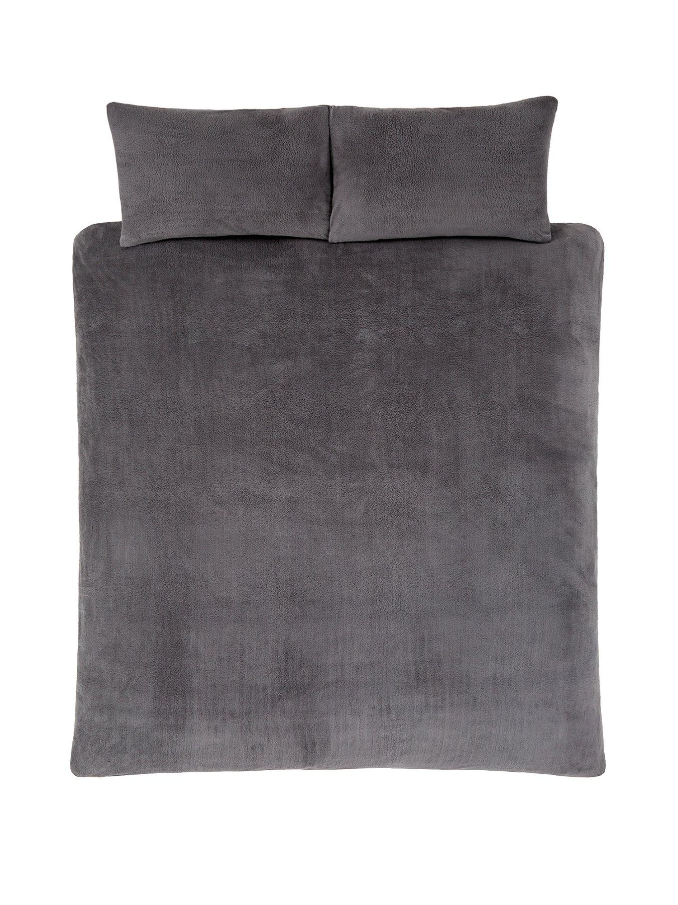 Everyday Teddy Fleece Duvet Cover Set Grey