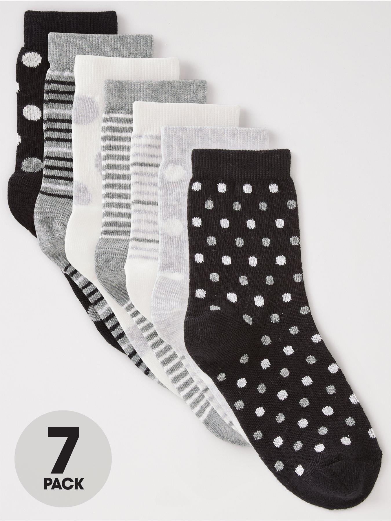 everyday-girls-7-pack-mono-stripe-and-spot-socks-multi