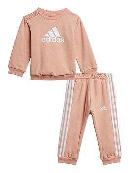 adidas-infant-girls-big-logo-crew-amp-jog-pant-set-pinkwhite