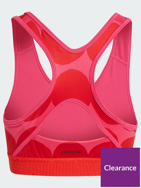 back image of adidas-junior-girls-marimekko-believe-this-aeroready-trainingnbspbra-pinkred