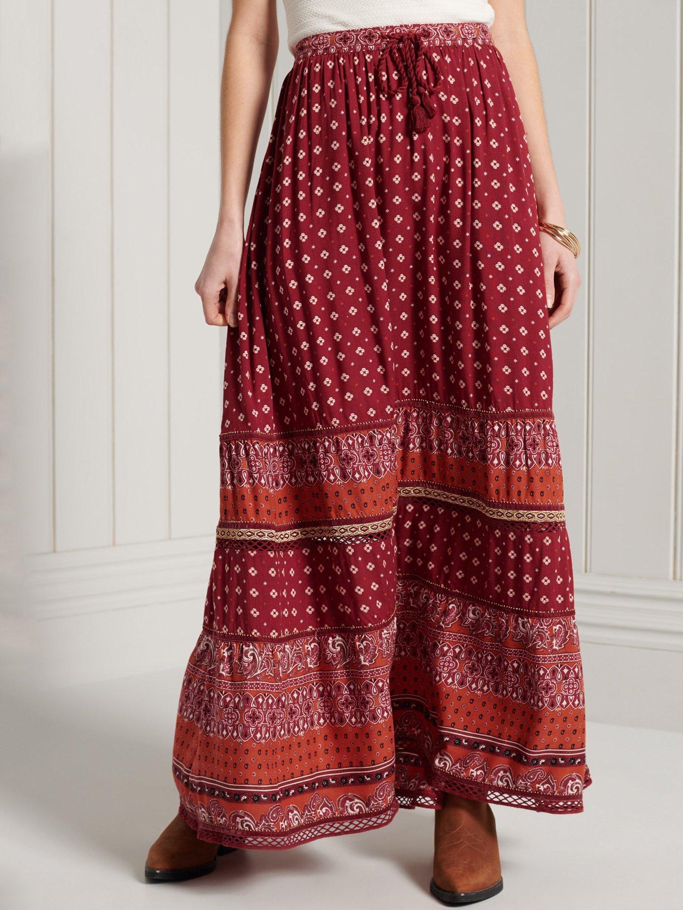 rust maxi skirt