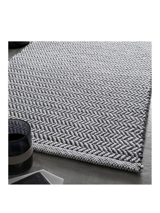 front image of content-by-terence-conran-herringbone-bath-mat-grey
