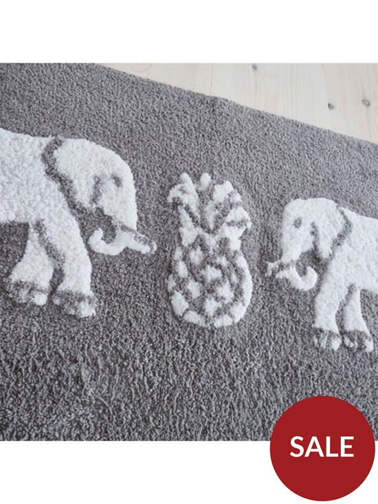 stillFront image of pineapple-elephant-embroiderednbsp100-cotton-bath-mat-in-grey