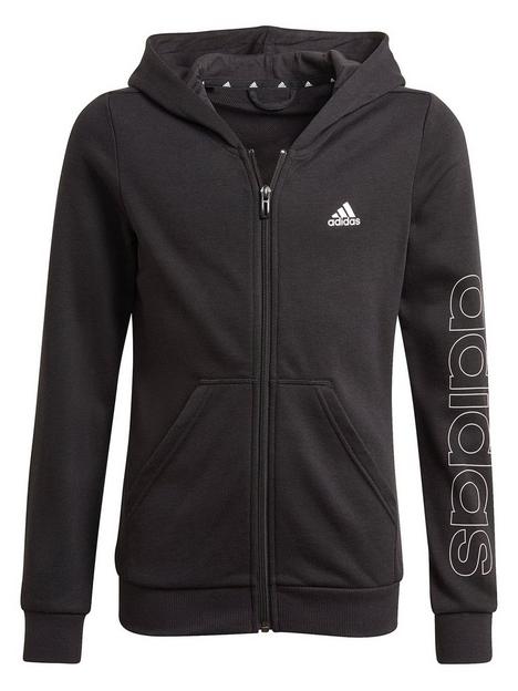 adidas-junior-girls-linear-logo-full-zip-hoodie-blackwhite