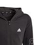  image of adidas-junior-girls-linear-logo-full-zip-hoodie-blackwhite