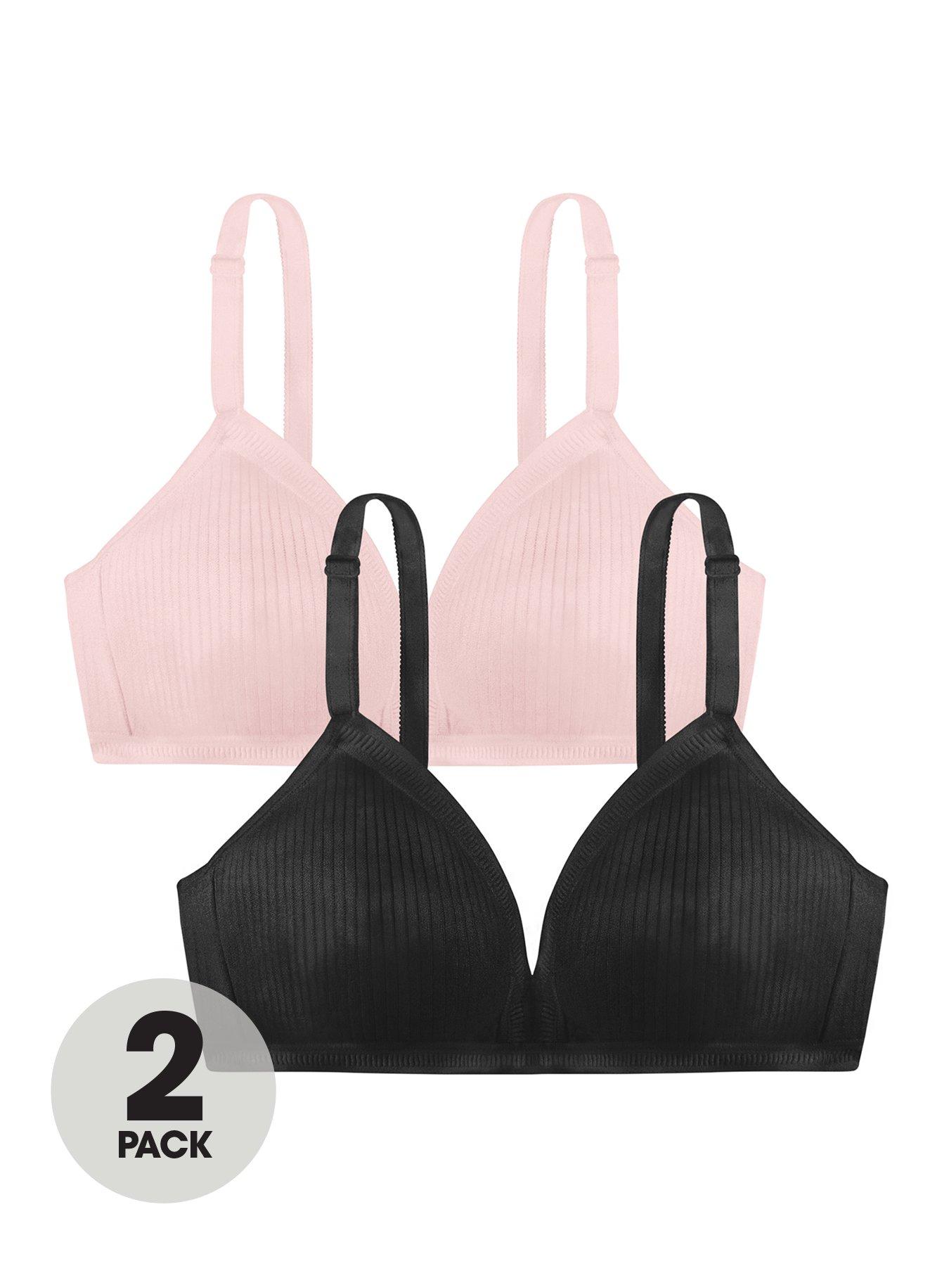 undefined 2pk Tiffany Soft Bra - Non Wire - Black/Pink