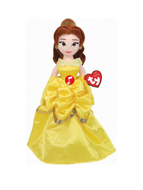 front image of ty-disney-princess-belle-plush-doll-35cm-with-sound