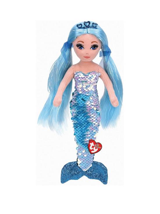front image of ty-indigo-aqua-sequin-plush-mermaid-large-90cm