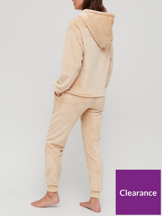 stillFront image of v-by-very-teddy-fleecenbsphoodienbspand-jogger-lounge-set-beige