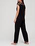  image of v-by-very-lace-trim-t-shirt-and-wide-leg-lounge-set-blacknbsp
