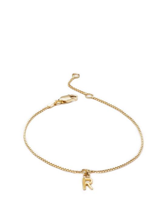 front image of rachel-jackson-mini-initial-charm-chain-bracelet-gold