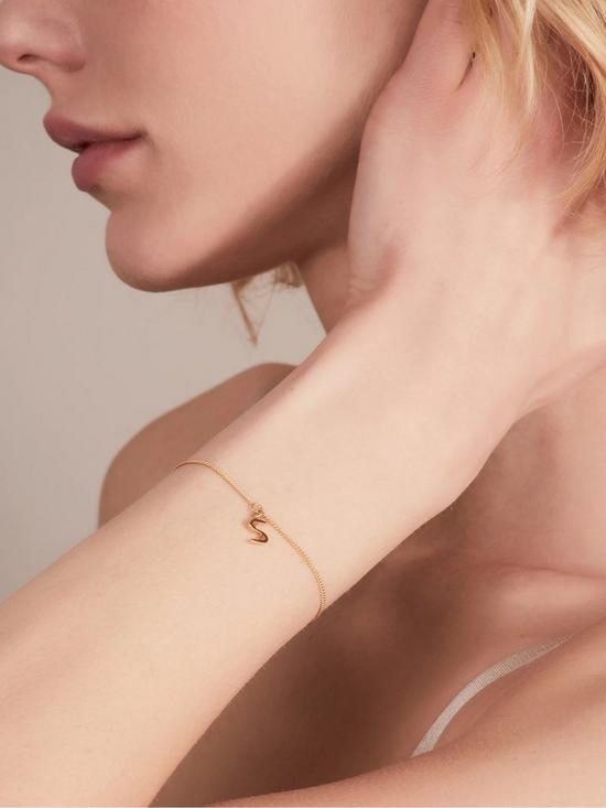 stillFront image of rachel-jackson-london-mini-initial-charm-chain-bracelet-gold