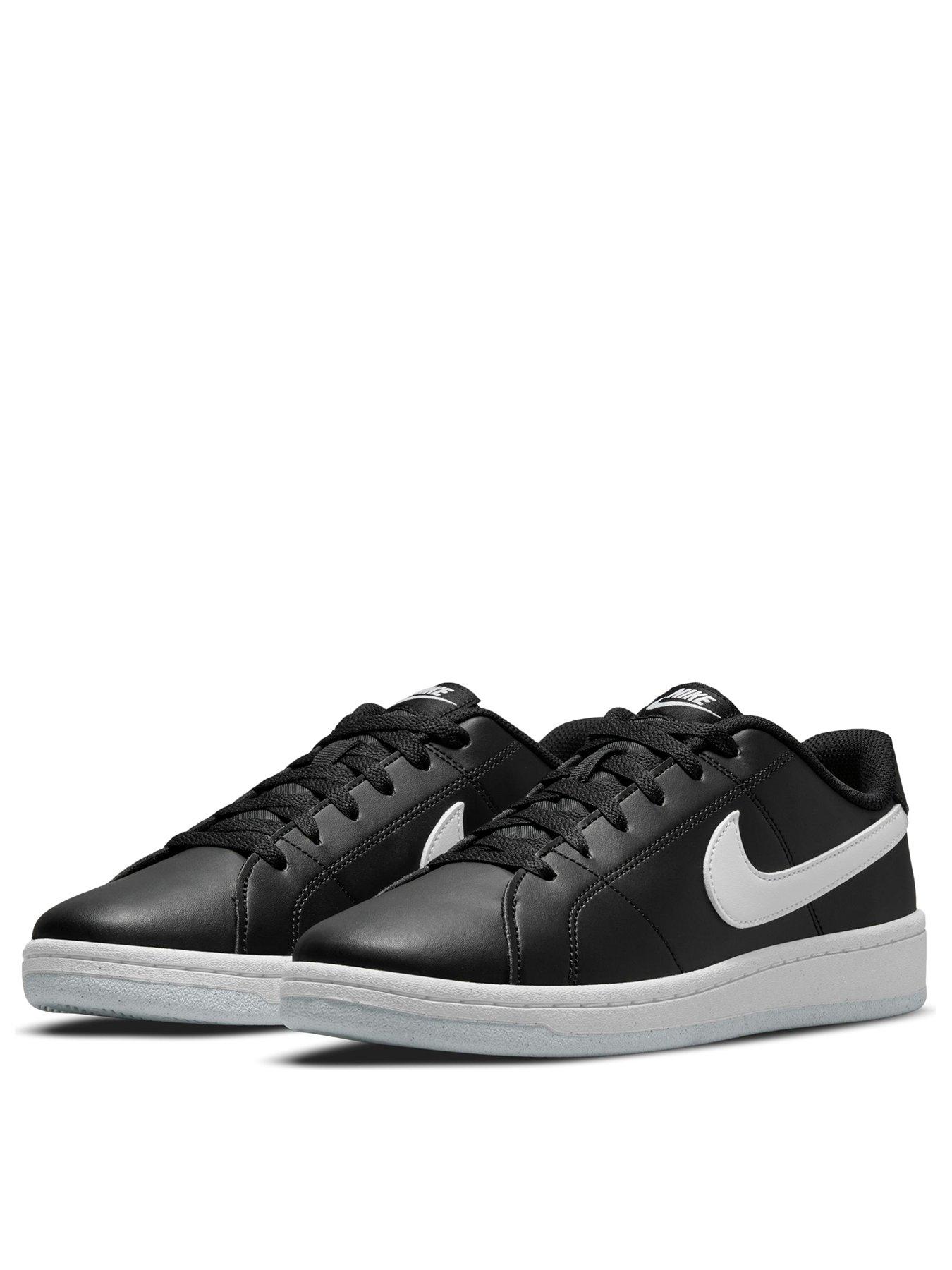 Nike black leather trainers womens on sale