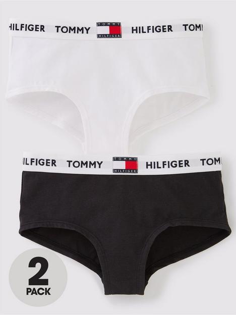 tommy-hilfiger-girls-2-pack-shorts-whiteblack